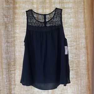 Old Navy Sea Green sleeveless Lacy Blouse
